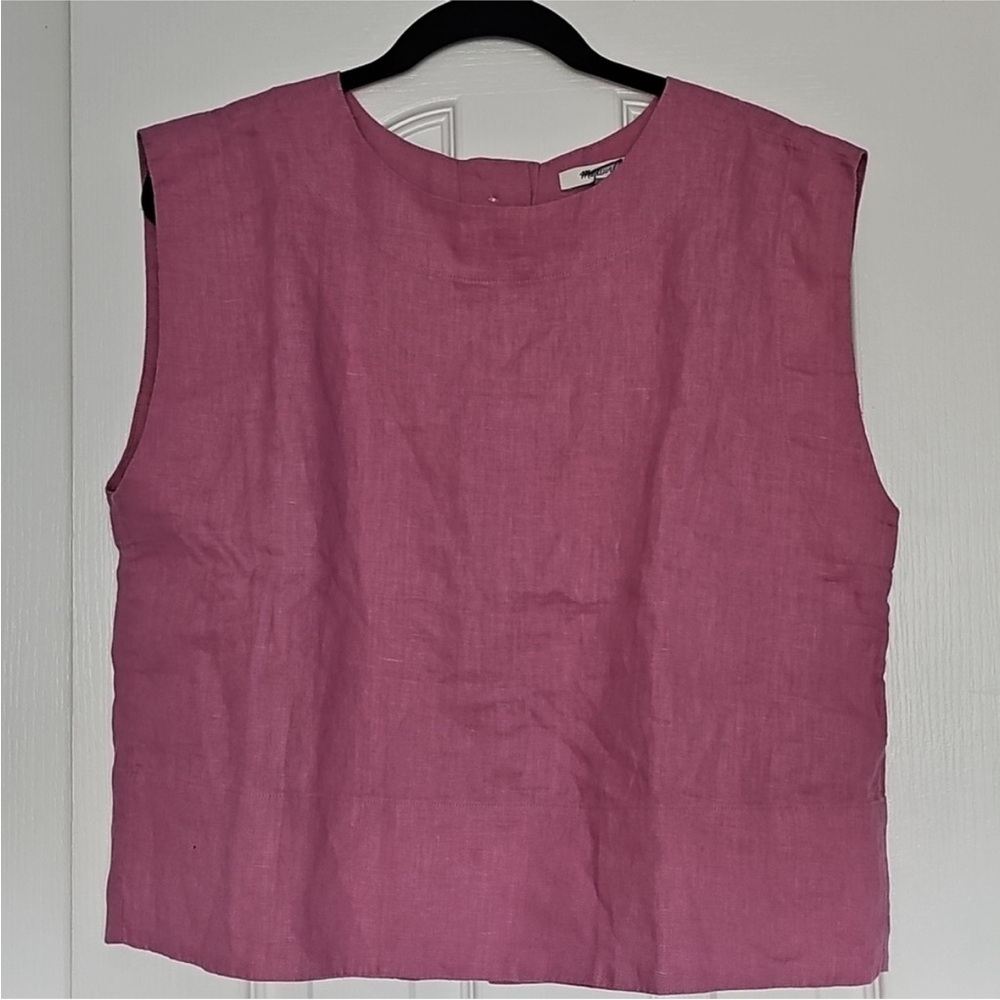 Madewell Bateau Neck Linen Sleeveless Top